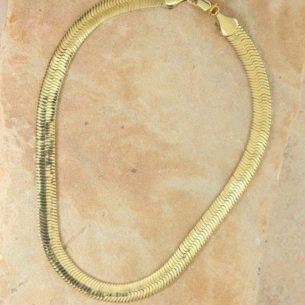 Vanessa Mooney Ghostface Chain Thick Snake Gold Necklace 24k gold plated - Picture 6 of 12
